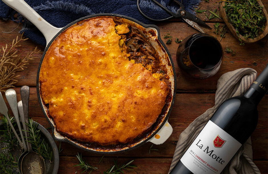 Beef Short Rib Pie with Mielie Bread Topping
