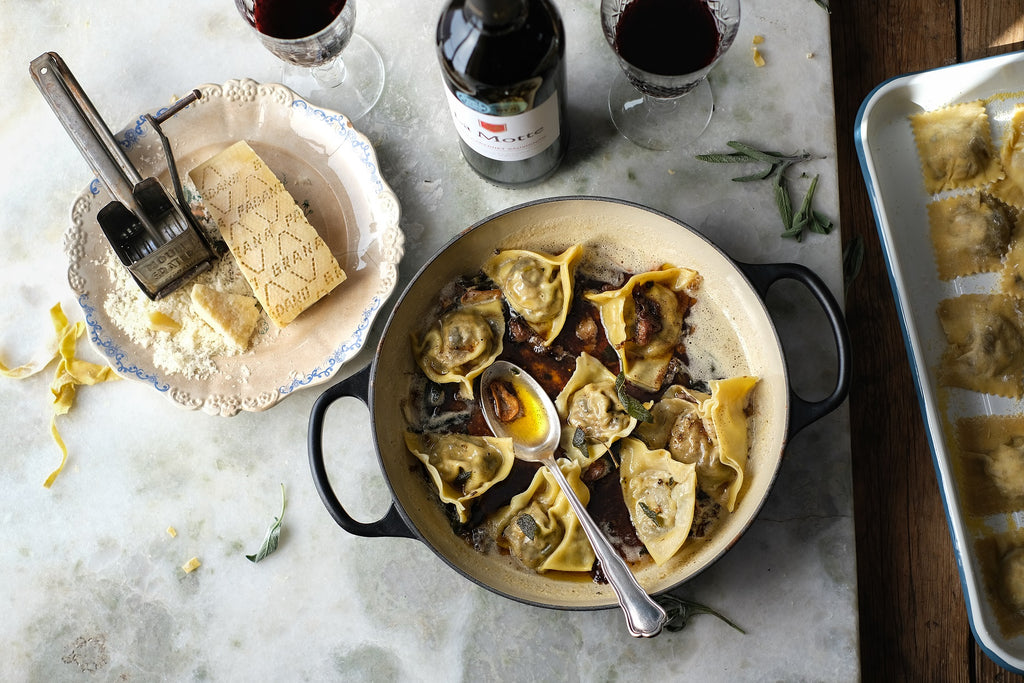 Mushroom Ravioli in Bone Marrow Butter