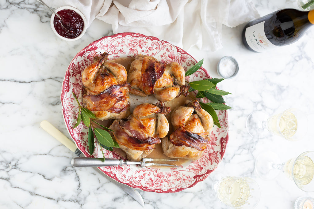 Festive Baby Chickens and La Motte Chardonnay