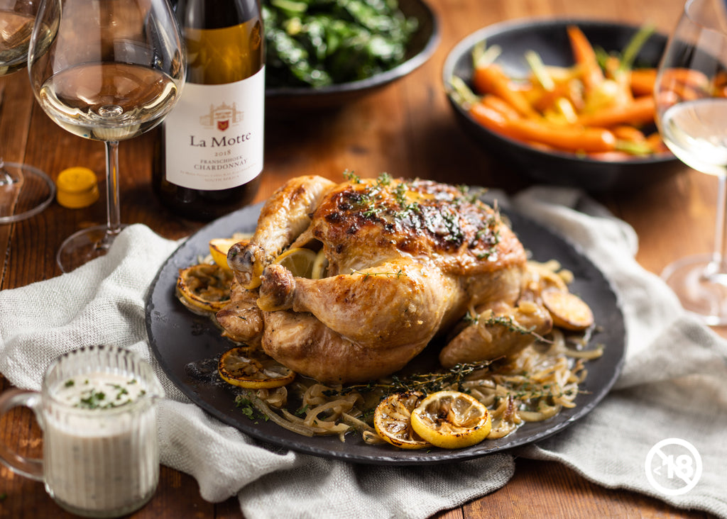 Recipe for Roast Chicken, wilted greens, bread and pan sauce