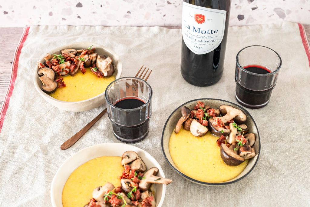 Baked Polenta with Mushrooms and Crispy Chorizo