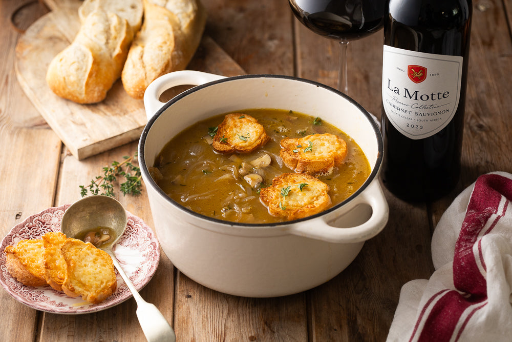 French Style Onion & Mushroom Soup (with gruyère croutons)