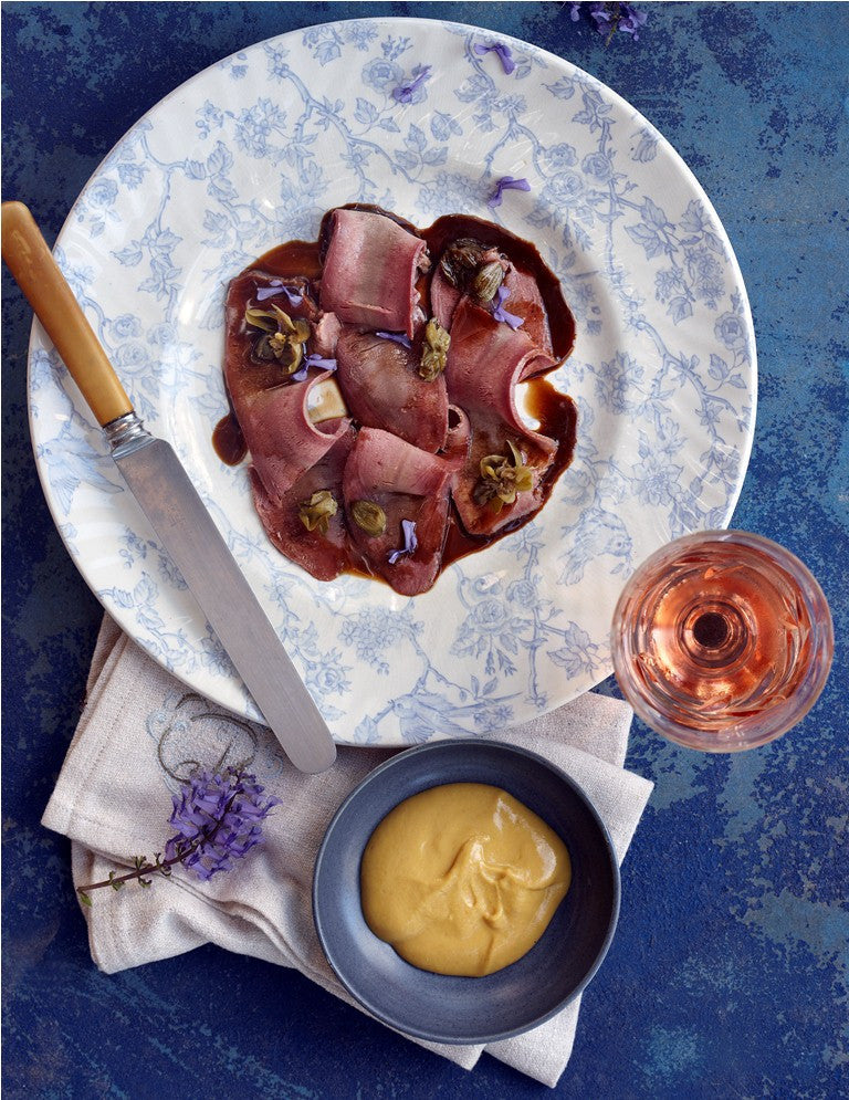 Pickled Ox Tongue with anchovy and caper sauce
