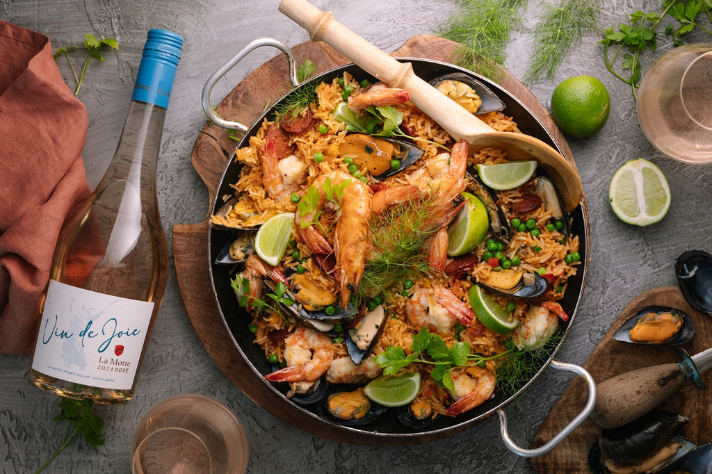 Easy Seafood Paella with lime and herbs