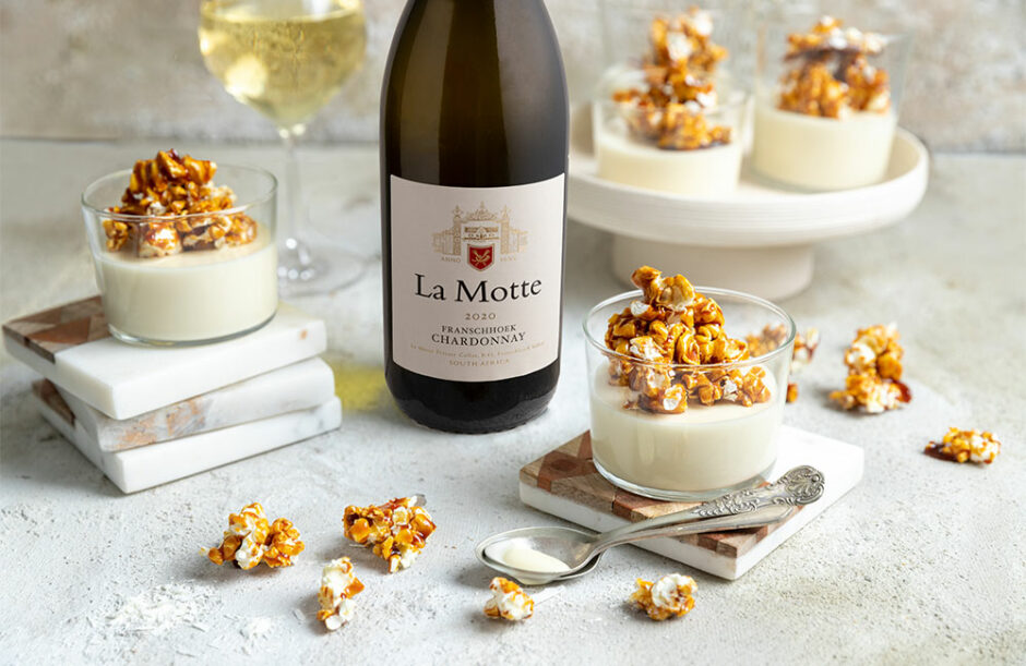 White Chocolate Mousse with Salted Caramel Popcorn